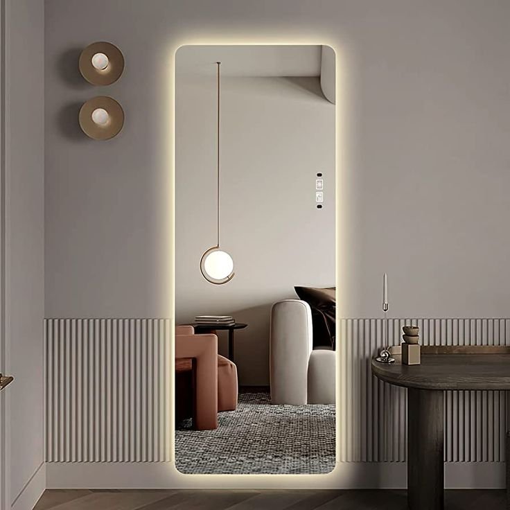 LAIYA Full Length Mirror LED Lighted Vanity Wall-Mounted Mirror Intelligent Human Body Induction Mirrors Big Size Rounded Corners, Bedroom,Living Room,Dressing Room Hotel 65”X22”.jpg